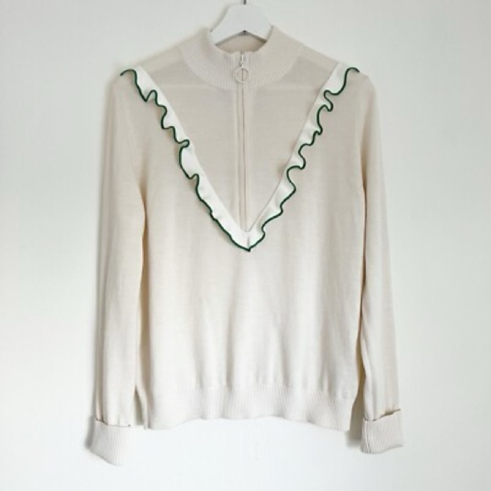 Tory Burch 3/4 Zip Cashmere Tennis Sweater Tory Sport